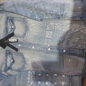 Amiri - Bandana print denim shirt